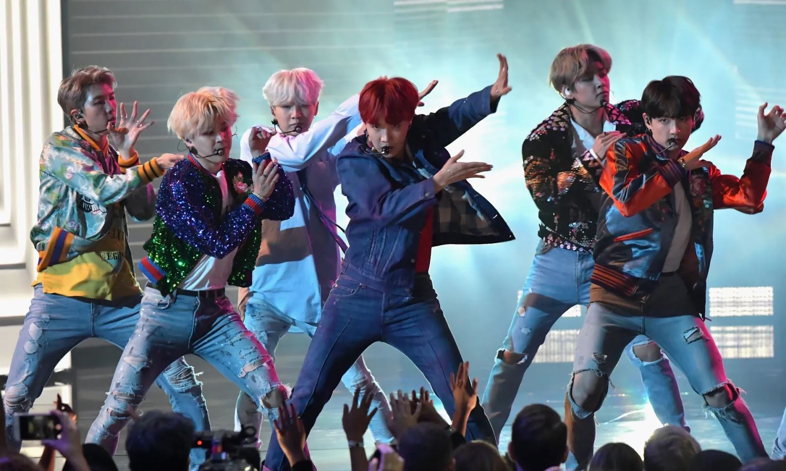 BTS performing at the American Music Awards