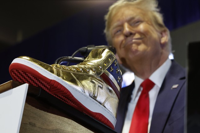 Customers buying Trump sneakers with Bitcoin