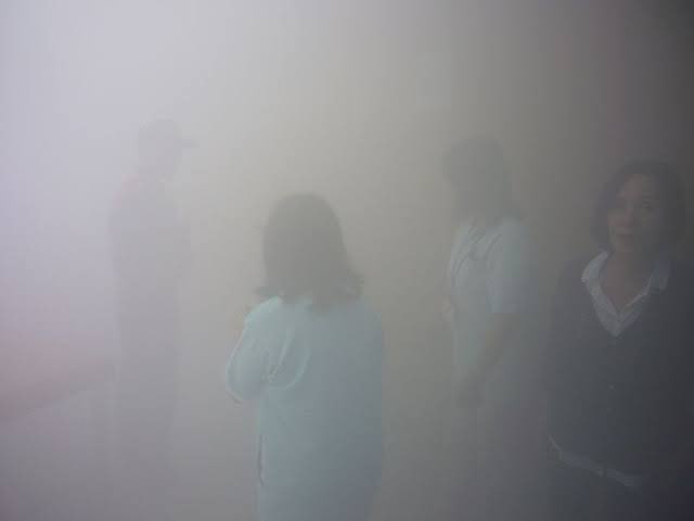 Smoke engulfs the train station