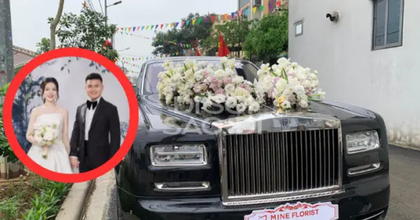 A Closer Look at the 14 Billion VND Wedding Car of Quang Hai Used to Pick Up Bride Chu Thanh Huyen